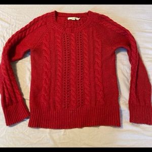 Boden Red cable knit sweater